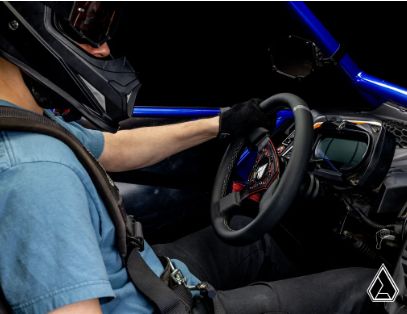 Assault Industries Universal Navigator Leather UTV Steering Wheel, Color: Red