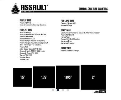 Assault Industries 4&quot; x 3&quot; UTV Registration Plate (Universal), Cage Size: 1.5 inch