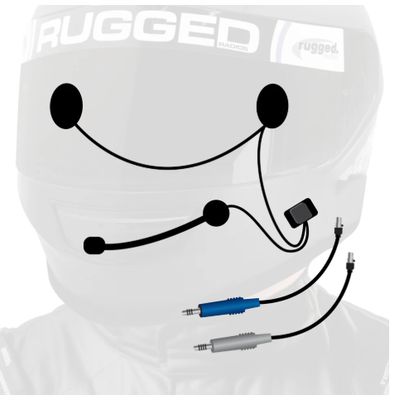 RUGGED Wired / STX Stereo Helmet Kit with Alpha Audio Speakers and Mic