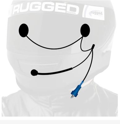 RUGGED Wired Helmet Kit with Alpha Audio Speakers and Mic