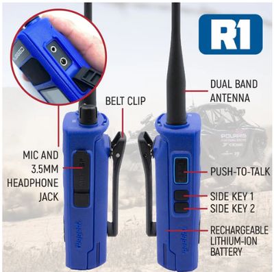 2 PACK - Rugged R1 - Business Band Two Way Handheld Radio - Digital and Analog