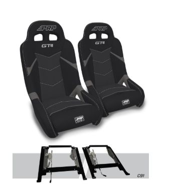 GT4 Suspension Seats Mount &amp; Slider Kit for Can-Am Maverick X3 &amp; Maverick R (Pair)