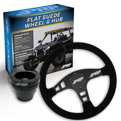 PRP FLAT SUEDE STEERING WHEEL KIT WITH UTV HUB