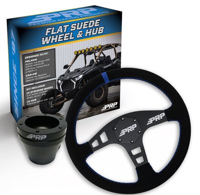PRP FLAT SUEDE STEERING WHEEL KIT WITH UTV HUB