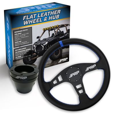 PRP FLAT LEATHER STEERING WHEEL KIT WITH UTV HUB