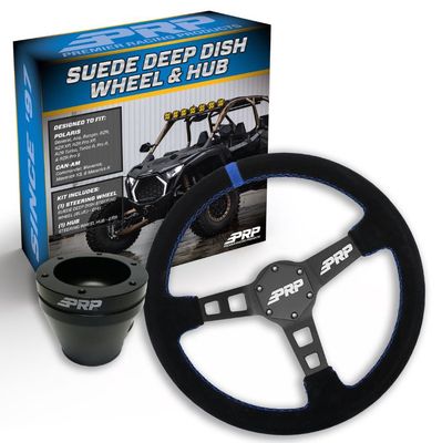 PRP DEEP DISH SUEDE STEERING WHEEL KIT WITH UTV HUB