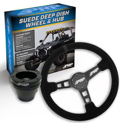 PRP DEEP DISH SUEDE STEERING WHEEL KIT WITH UTV HUB
