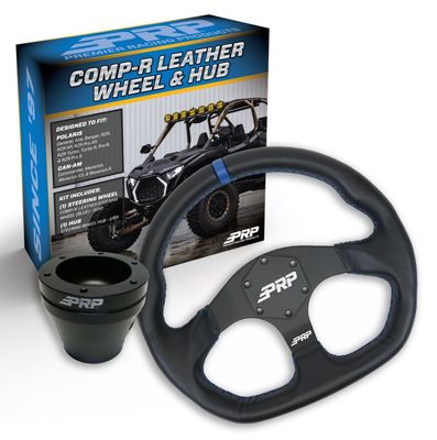 PRP LEATHER D-SHAPE STEERING WHEEL KIT WITH UTV HUB