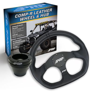 PRP LEATHER D-SHAPE STEERING WHEEL KIT WITH UTV HUB