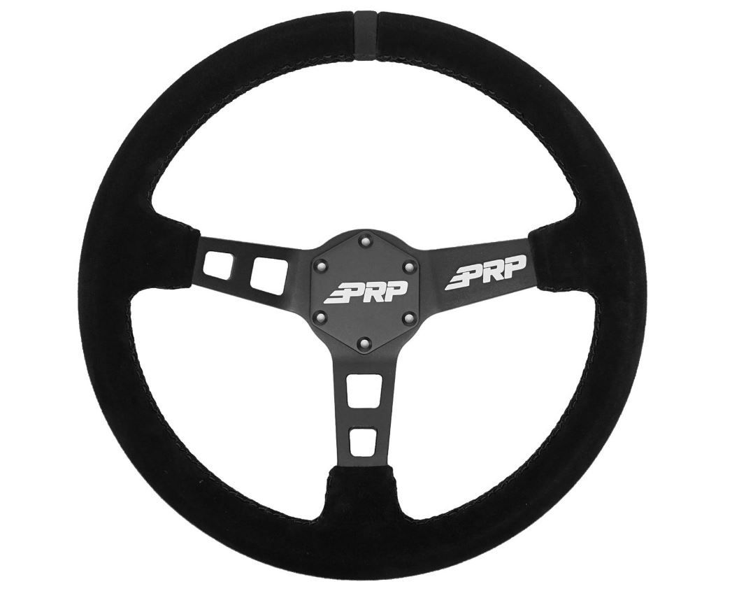 PRP DEEP DISH SUEDE STEERING WHEEL, Color: BLACK