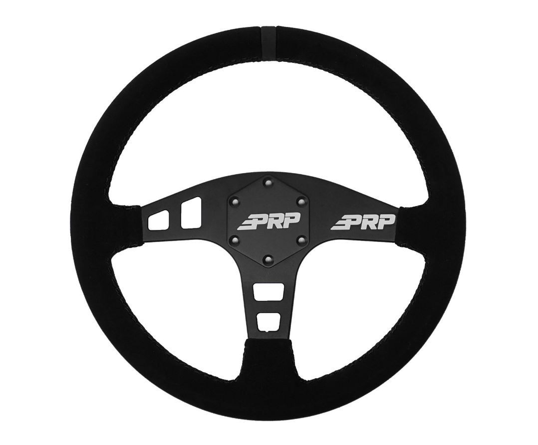 PRP FLAT SUEDE STEERING WHEEL, Color: BLACK
