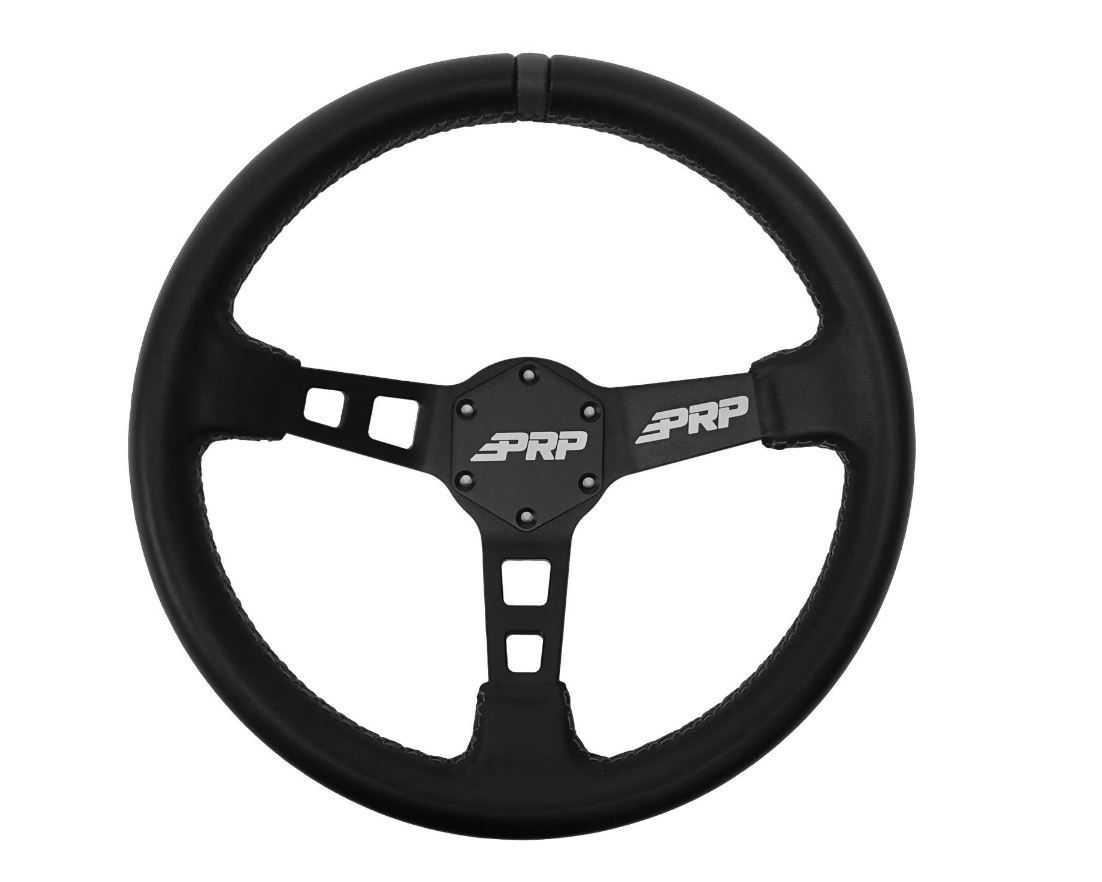 PRP DEEP DISH LEATHER STEERING WHEEL, Color: BLACK