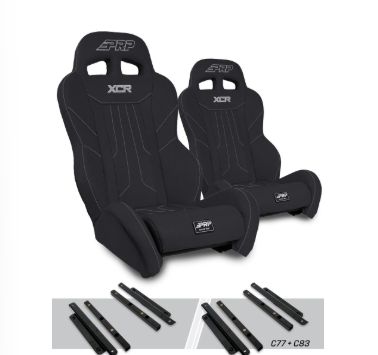 XCR Suspension Seats Kit for Polaris General, RZR S 900, 900 Trail, Trail, XP 1000, Turbo, Turbo S (Pair), CHOOSE COLOR: Black