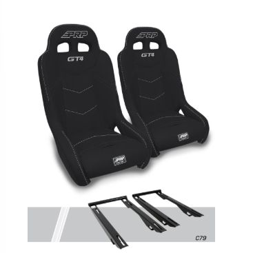 GT4 Suspension Seats Kit for Polaris RZR PRO XP, PRO R, PRO S, Turbo R (Pair), CHOOSE COLOR: Black