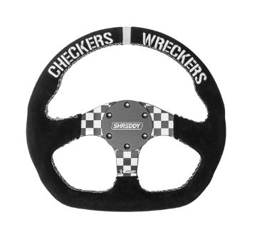 PRP X Shreddy Checkered Steering Wheel, D-Shaped