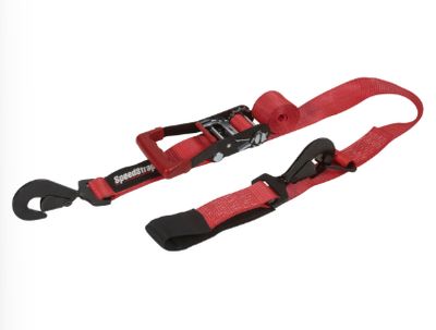 Ratchet 2 in. x 10 ft. Tie Down w/ Twisted Snap Hooks and Axle Strap
