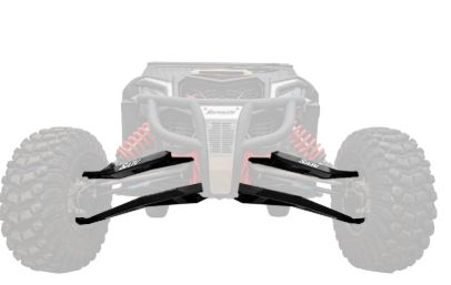 Can-Am Maverick X3 Sidewinder A-Arms—1.5" Forward Offset, Color: Black, MODEL: 64 INCH WIDE, Pre-installed Ball Joints ?: Heavy-Duty Chromoly Steel