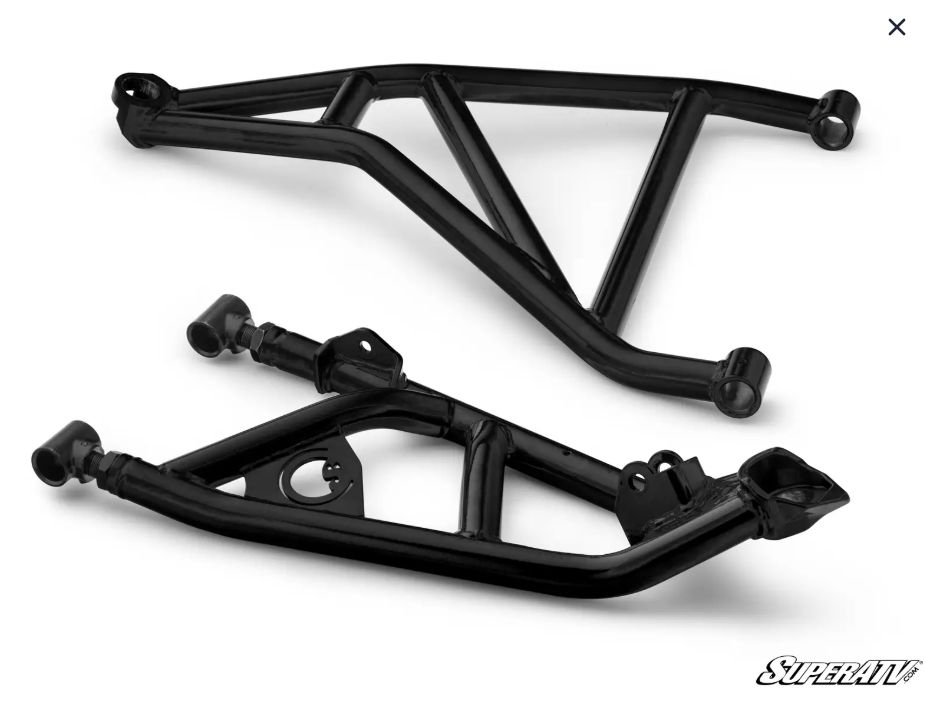 Can-Am Maverick X3 High Clearance 2" Forward Offset A-Arms, Color: Black, MODEL: 64 Inch Wide, Pre-installed Ball Joints ?: Heavy-Duty 4340 Chromoly Steel