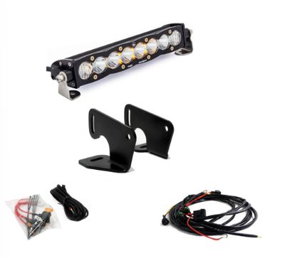 Polaris S8 10 Inch Hood Mount Light Bar Kit - Polaris 2020-25 RZR Pro XP; 2024 RZR Turbo R-