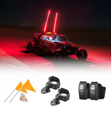 Whip Light &amp; Flag mount &amp; 5 Pin ATV Rocker Switch &amp; Backup Lights