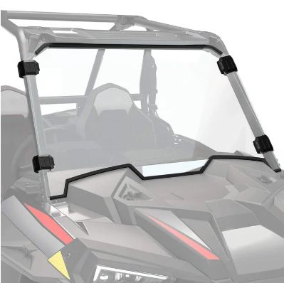 Front Full Windshield with 4 Black Clamps For Polaris RZR