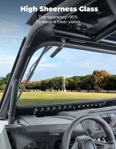 Glass Windshield with 2 Manual Wipers for 2024-2025 Polaris RZR XP 1000 / 4