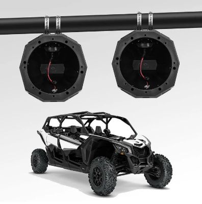 Universal 6.5" Speaker Cage Swivel Pods with 1.75 to 2" Mounting Clamps