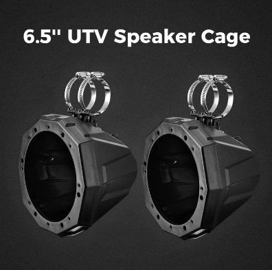 Universal 6.5" Speaker Cage Swivel Pods with 1.75 to 2" Mounting Clamps