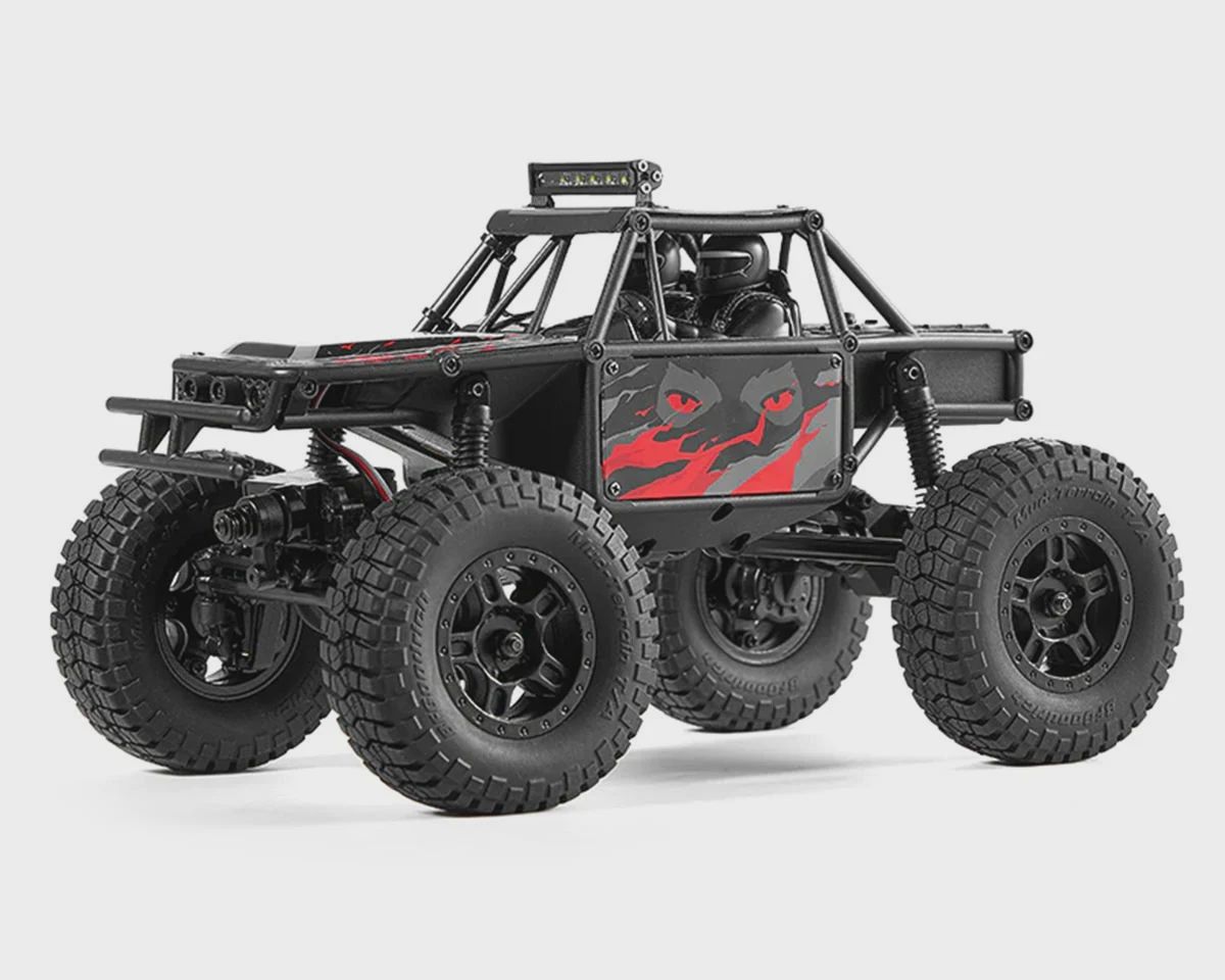 FMS 1/24 FCX24 Lemur 4x4 RTR Scale Micro Rock Crawler (Black/Red) w/2.4GHz Radio, Battery &amp; Charger