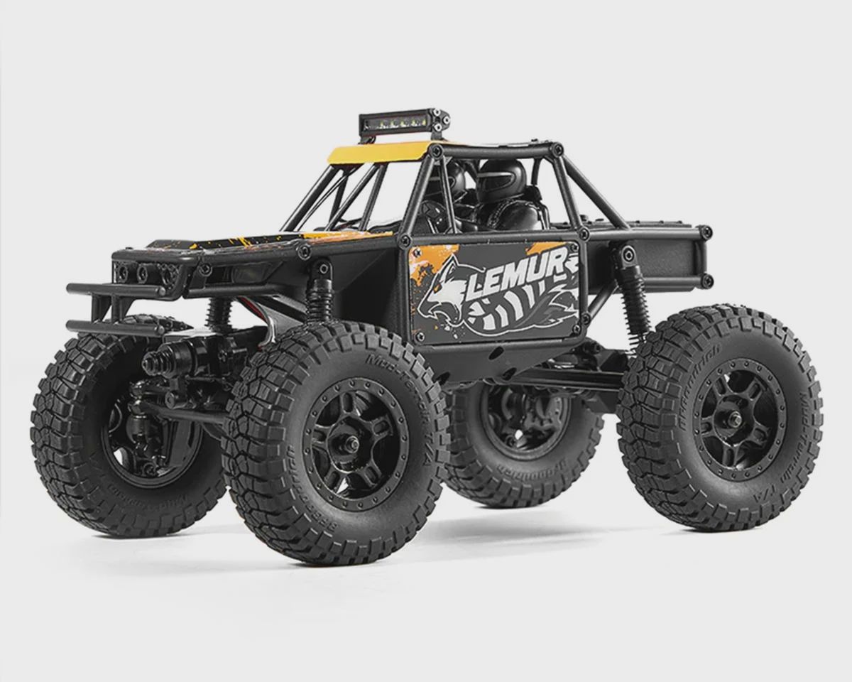 FMS 1/24 FCX24 Lemur 4x4 RTR Scale Micro Rock Crawler (Black/Orange) w/2.4GHz Radio, Battery &amp; Charger