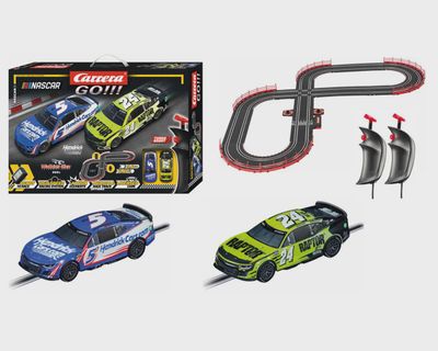 Carrera GO!!! Nascar Watkins Glen Duel Electric 1/43 Slot Car Racing Track Set w/Camaro NextGen