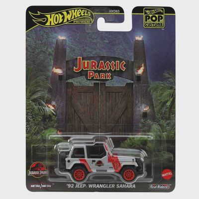 Mattel Hot Wheels Premium Pop Culture Jurassic Park &#39;92 Jeep Wrangler Sahara