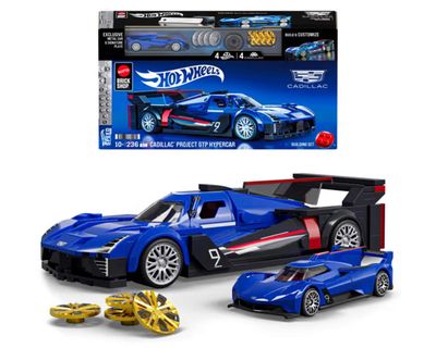Mattel Brick Shop™ Hot Wheels® Cadillac® Project GTP Hypercar Set w/Die-Cast Cadillac Project GTP Hypercar