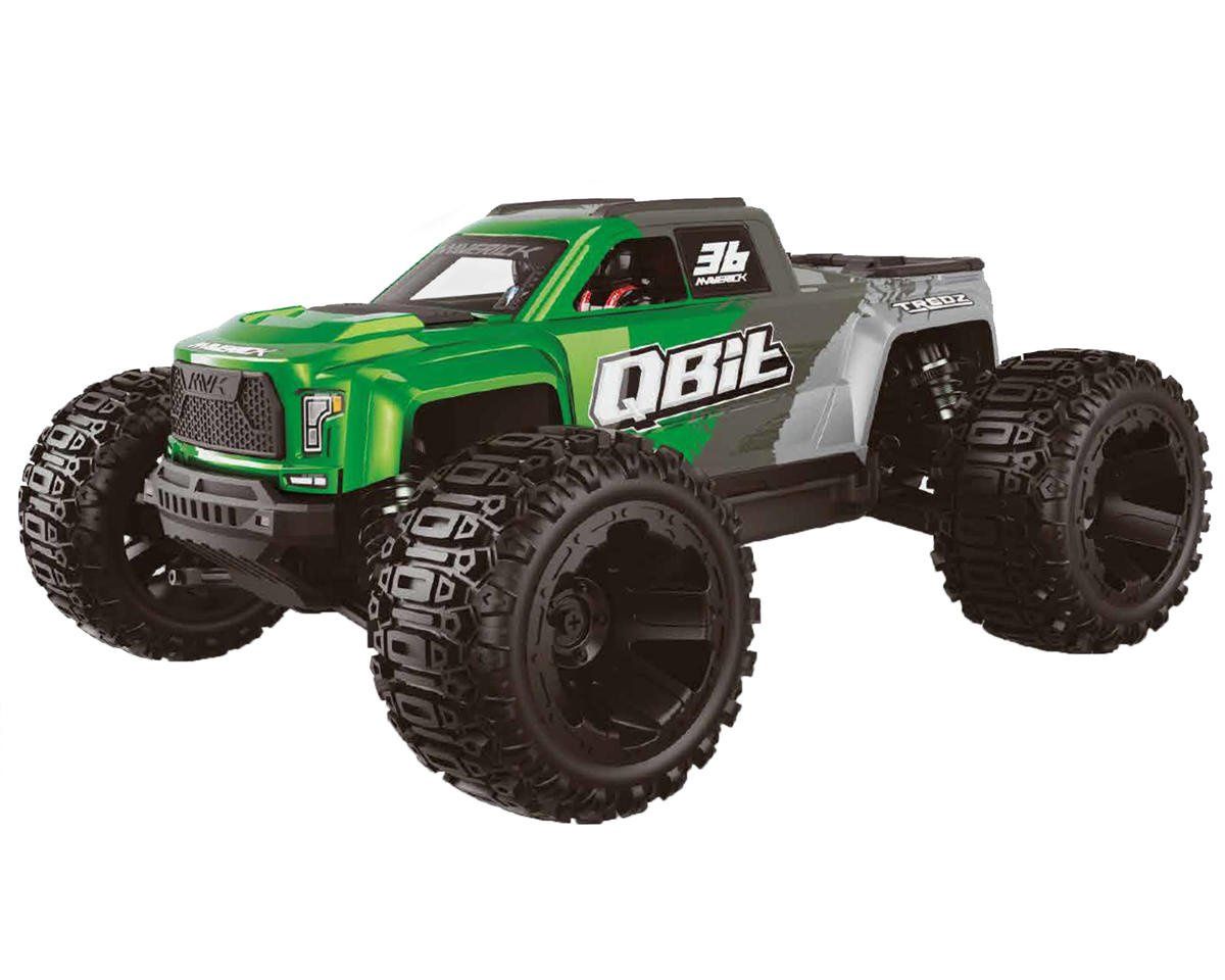 Maverick QBit MT 1/16 4WD RTR Brushed Monster Truck w/2.4GHz Radio, Battery &amp; Charger, Colour: Green