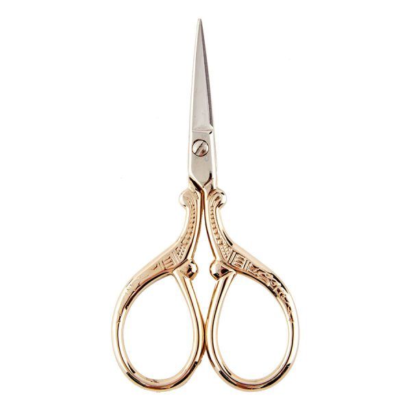 Scissors Embroidery Straight 3.5&quot; Gold Handle