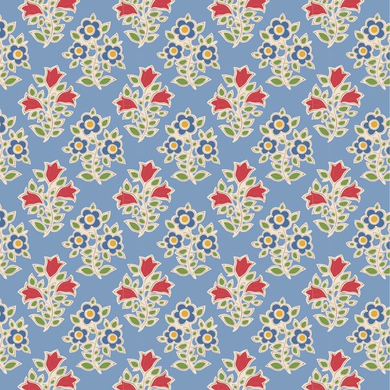 Farm Flowers Light Blue (Tiny Farm/Maple Farm 2020) Fat Qtr