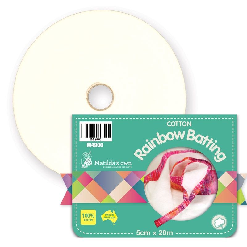 Matilda&#39;s Own Rainbow Batting 100% Cotton - 5cm x 20m Roll