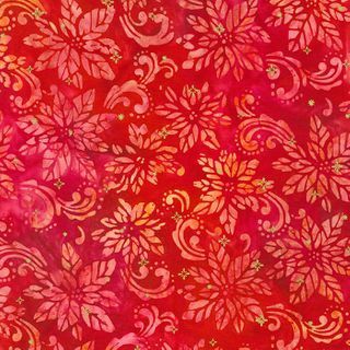 Artisan Batiks: Winter Sparkle - Christmas Star Flower - Pomegranate