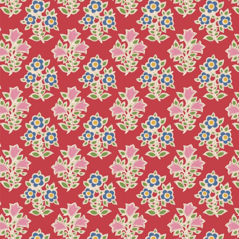 Farm Flowers Red (Tiny Farm/Maple Farm 2020) Fat Qtr