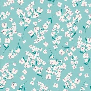 Butterfly Fields - Mint Floral Fat Qtr