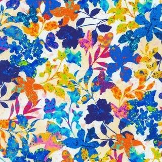 Leaflet - Multi Floral on Cream Fat Qtr