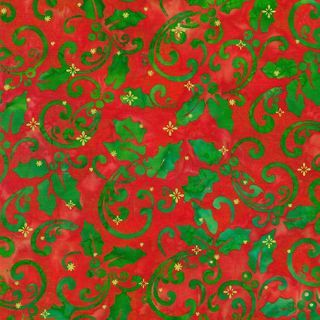 Artisan Batiks: Winter Sparkle - Holly - Cranberry Fat Qtr