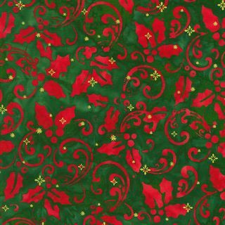 Artisan Batiks: Winter Sparkle - Holly - Holiday Fat Qtr