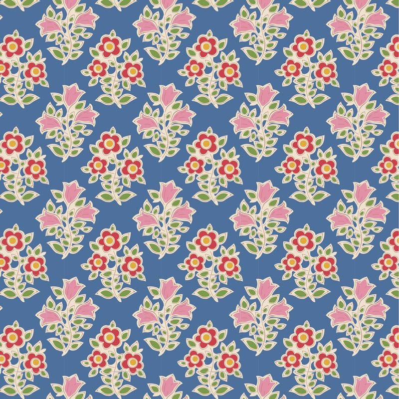Farm Flowers Blue (Tiny Farm/Maple Farm 2020) Fat Qtr