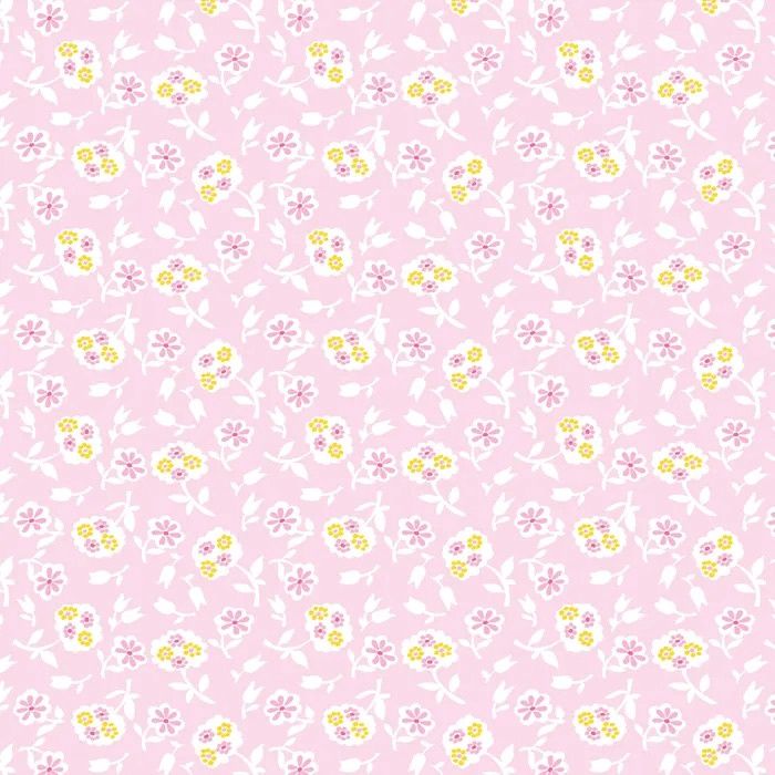 Sarah Kay- Heritage Coordinates - Pink with Yellow Flowers Fat Qtr