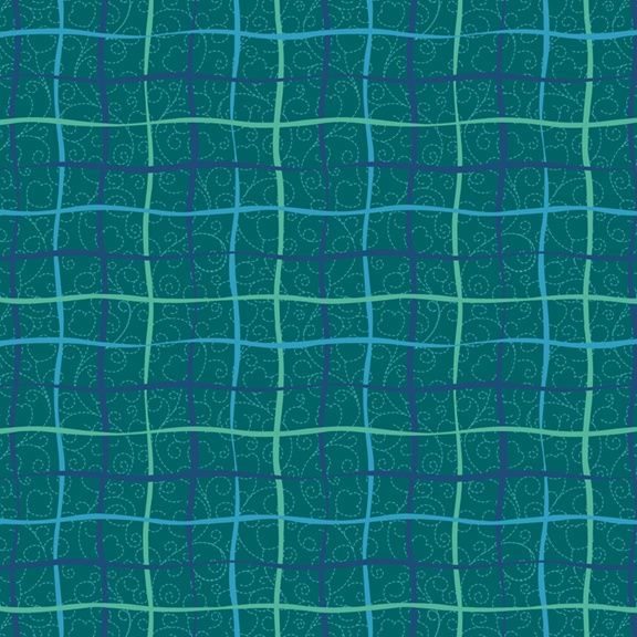 Carousel - Teal Check Fat Qtr