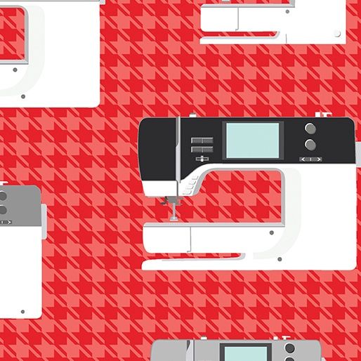 Sewing Room 2 - Sewing Machines Red Fat Qtr