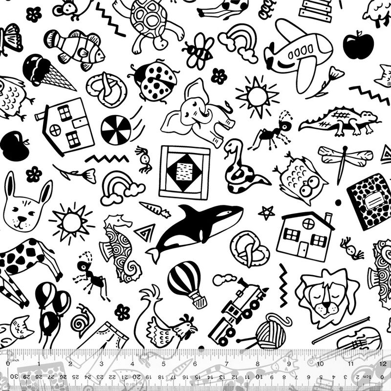 First Look - Black on White Fat Qtr