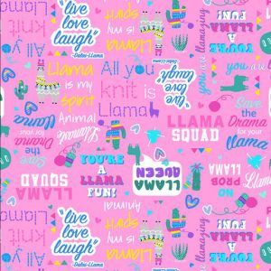 Llama Drama - Words Fat Qtr