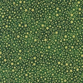 Holiday Charms 2023 - Gold Stars on Green Fat Qtr